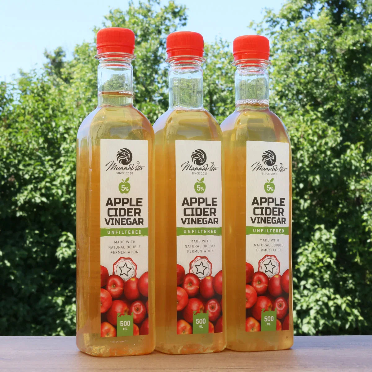 Mannavita unfiltered Apple Cider Vinegar with double Fermentation • 500 ml - Mannavita