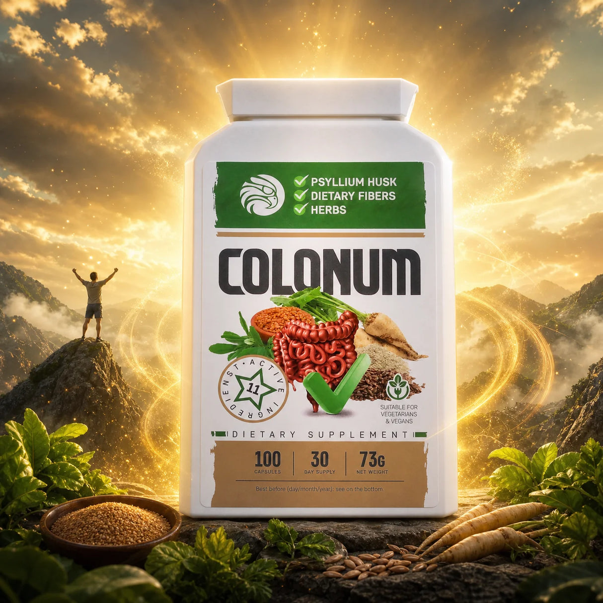 COLONUM colon cleansing & gut restore capsules • 100 capsules