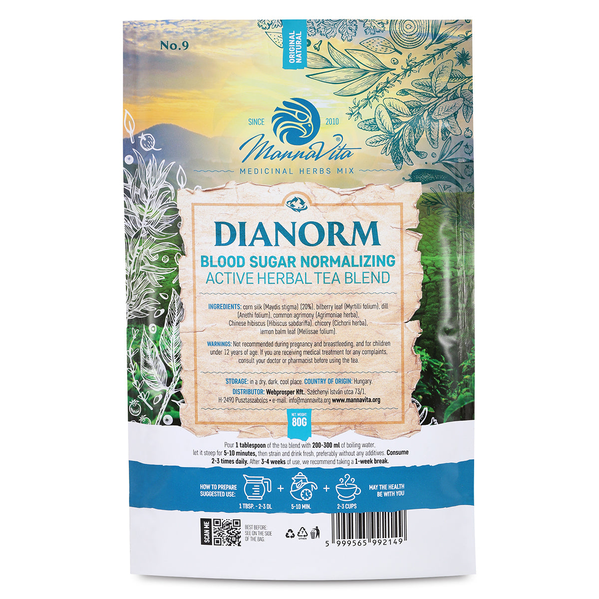 DIANORM Blood Sugar Normalizing active herbal tea blend • 80g
