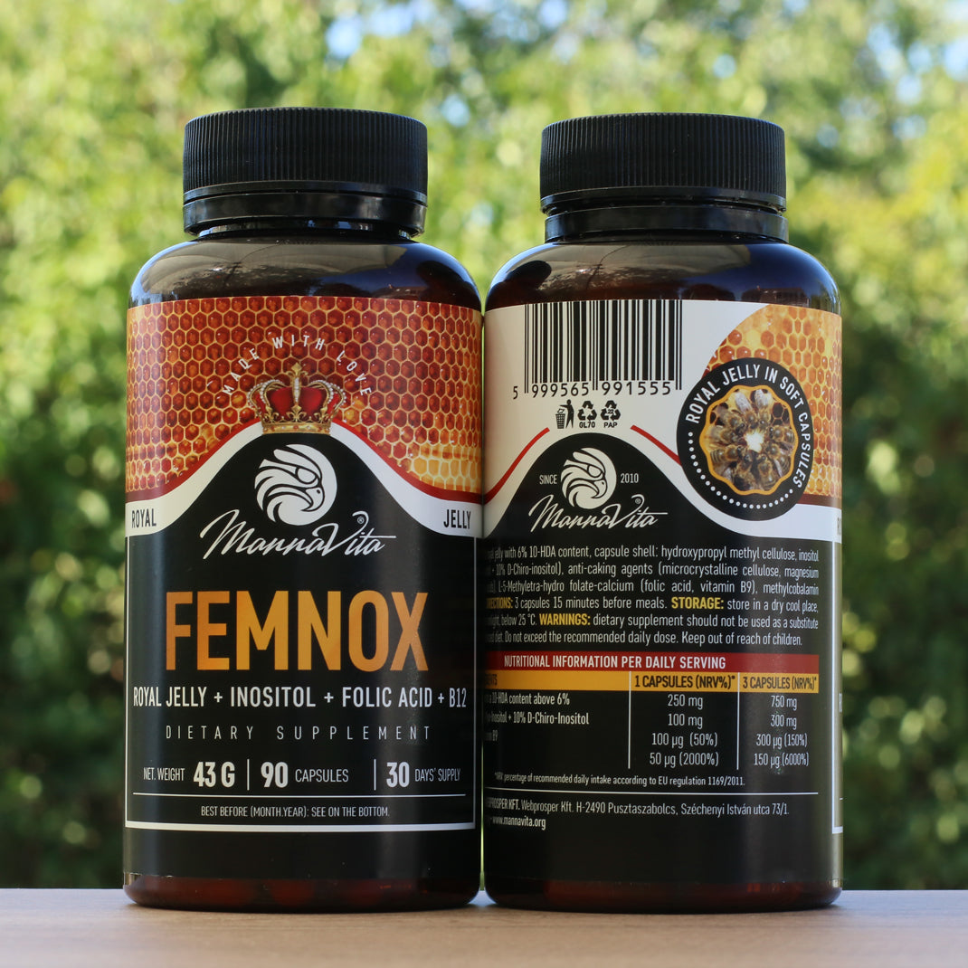FEMNOX Royal Jelly + Inositol + Folic Acid + B12 complex • 90 capsules
