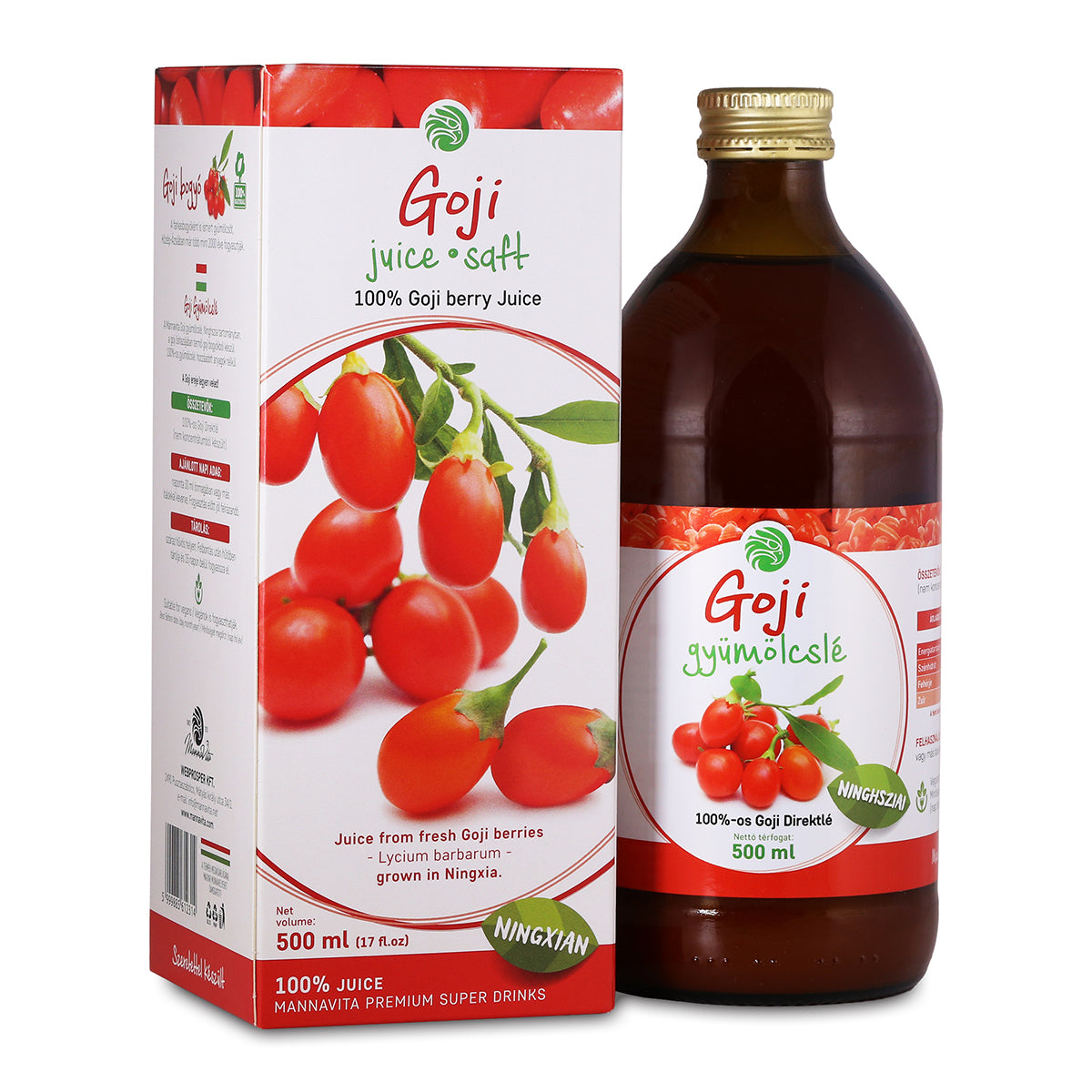Mannavita Goji berry 100% pure pressed juice • 500 ml