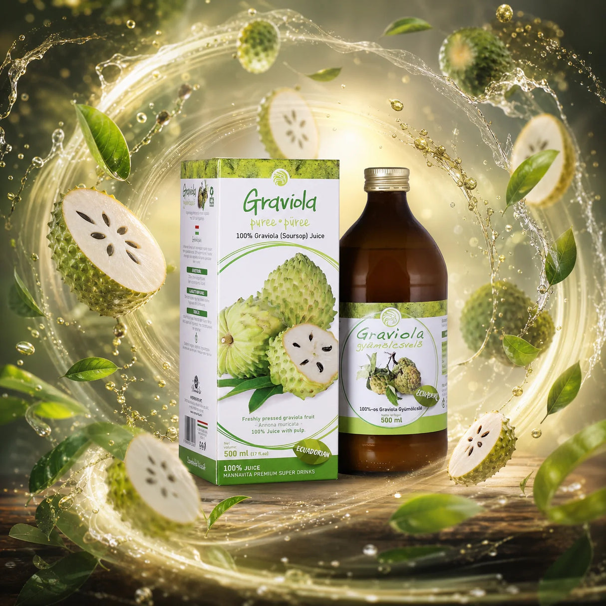 Mannavita Graviola 100% pure pressed purée • 500 ml