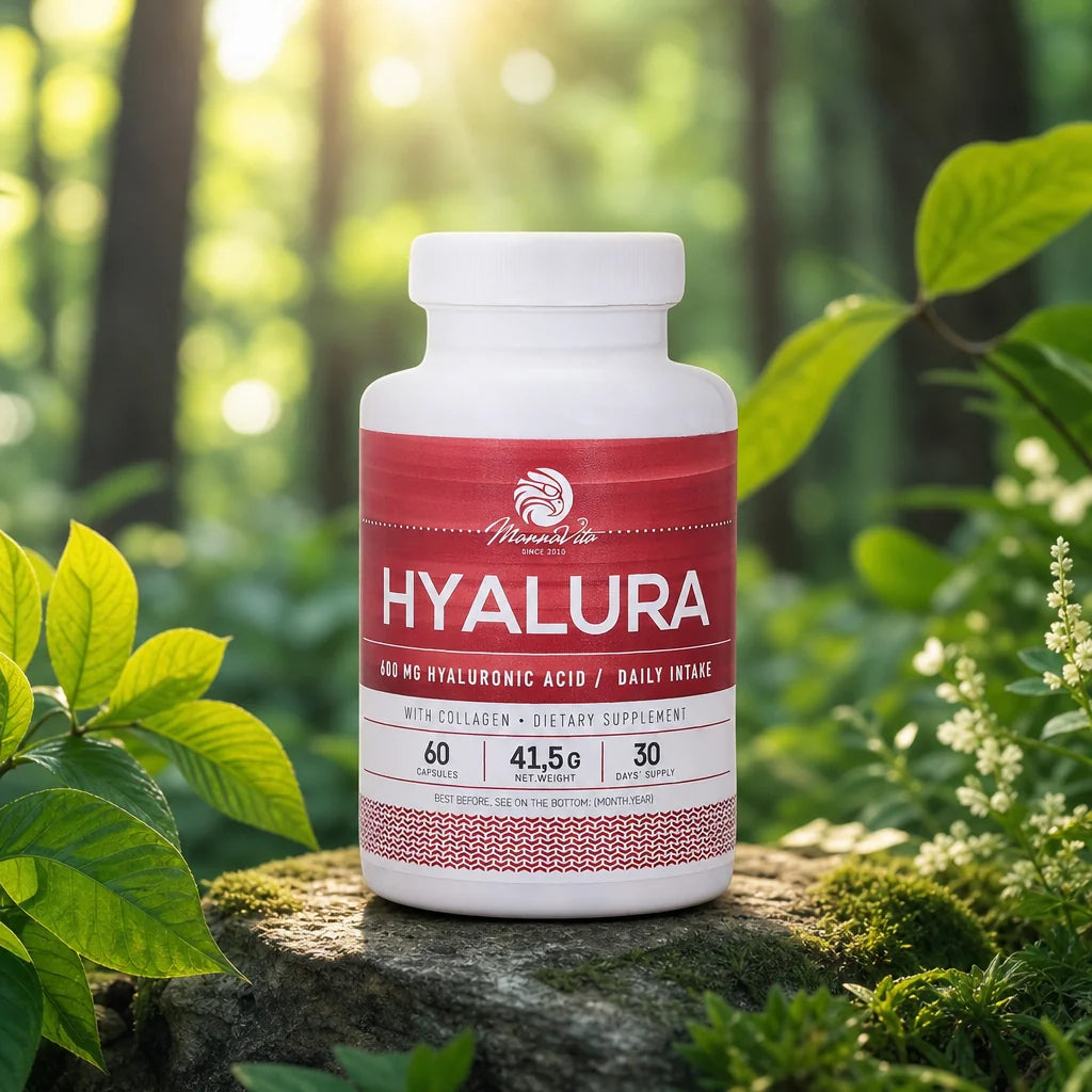Hyalura 600 mg hyaluronic acid + collagen capsules • 60 pcs.