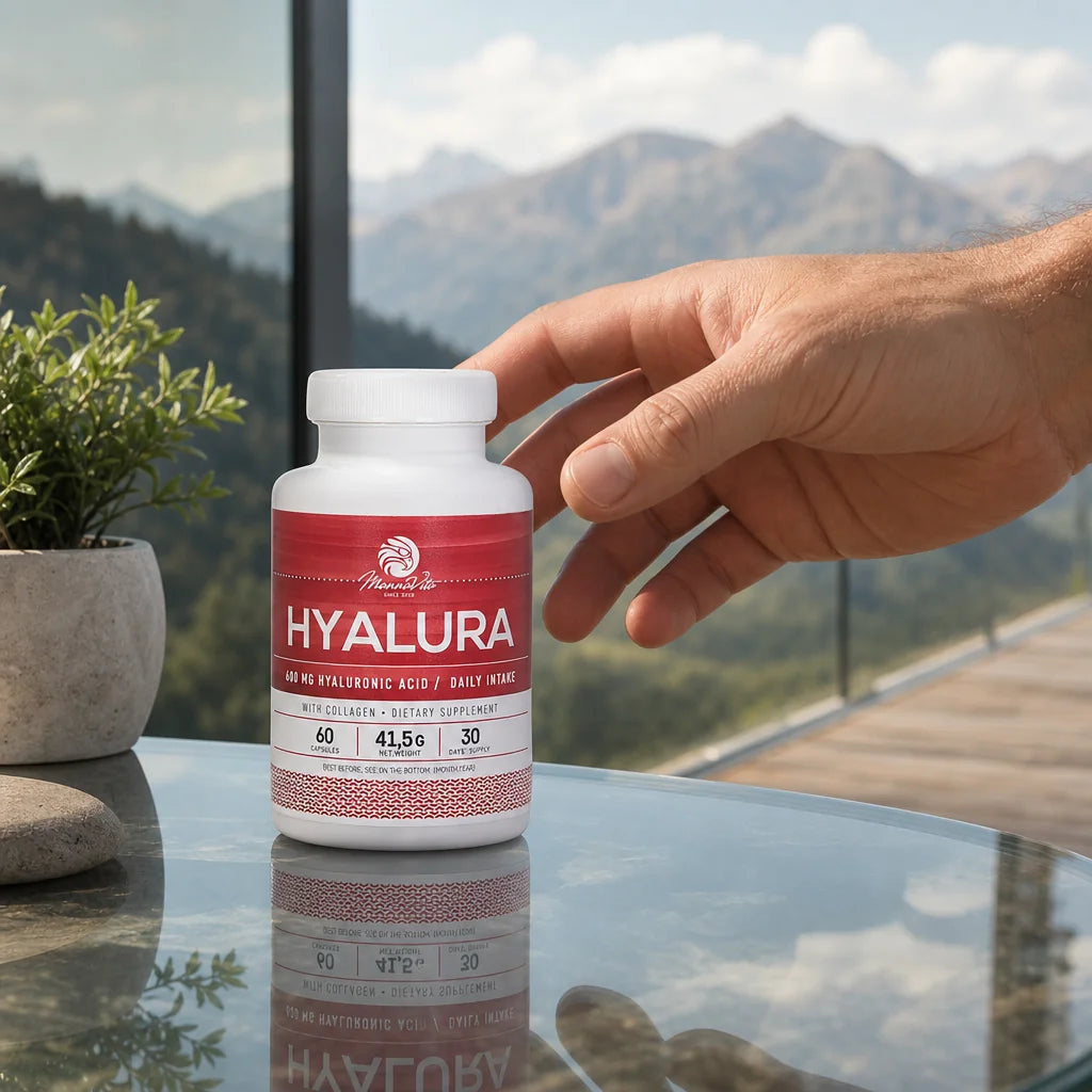 Hyalura 600 mg hyaluronic acid + collagen capsules • 60 pcs.