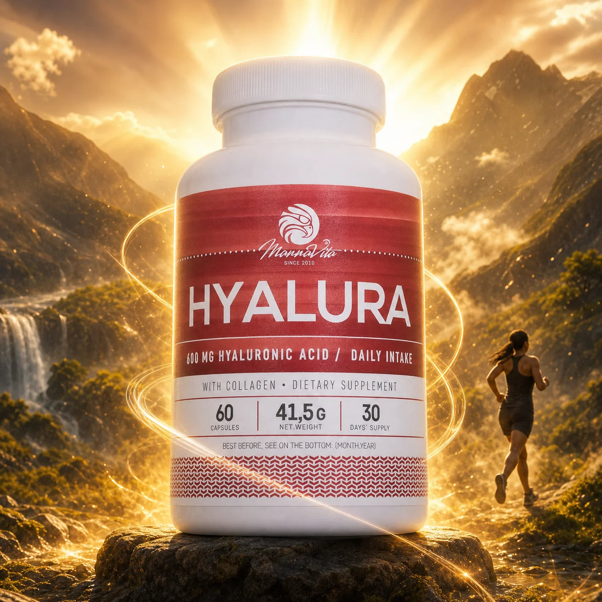 Hyalura 600 mg hyaluronic acid + collagen capsules • 60 pcs.