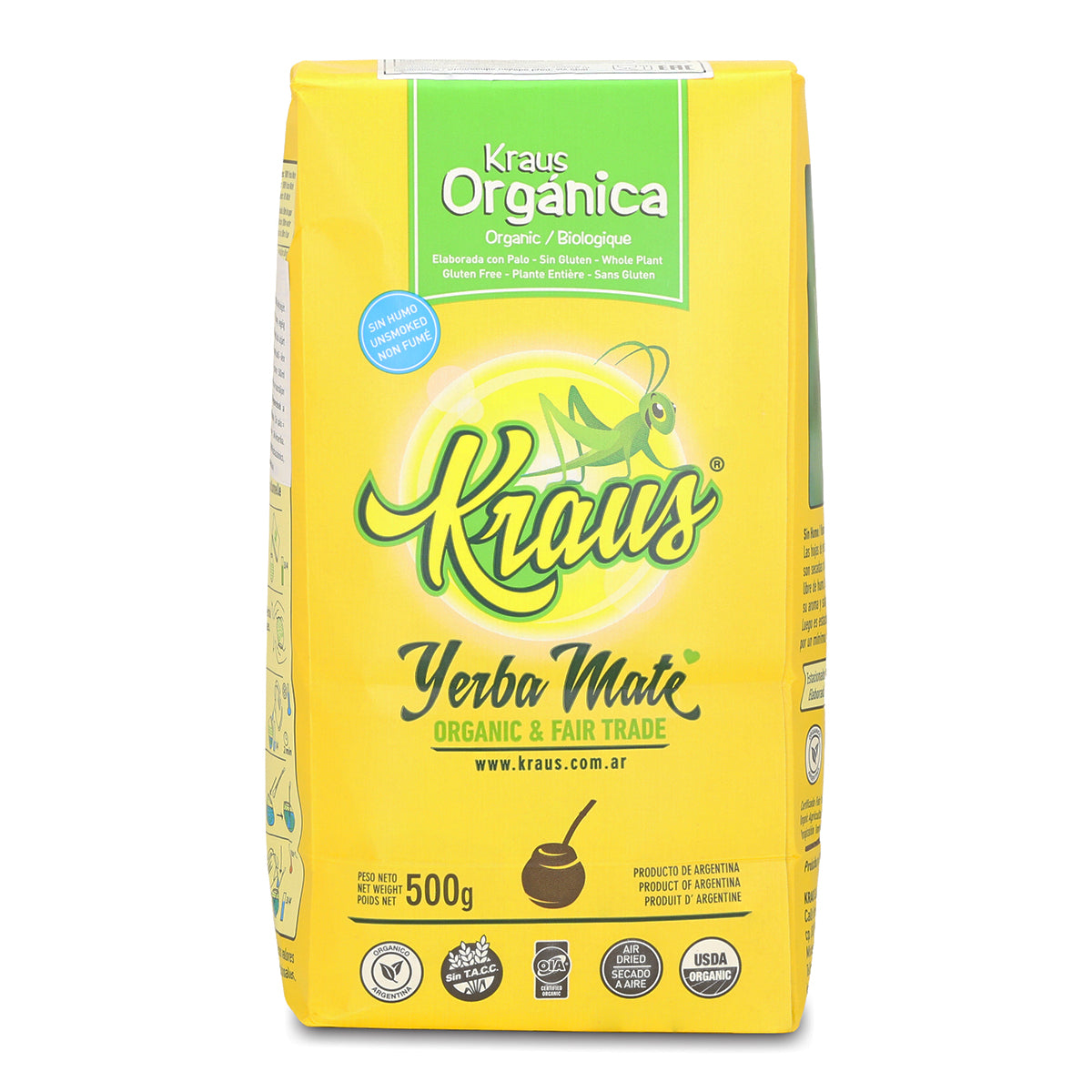 Kraus yerba mate tea • Elaborada, Con palo • 500 g