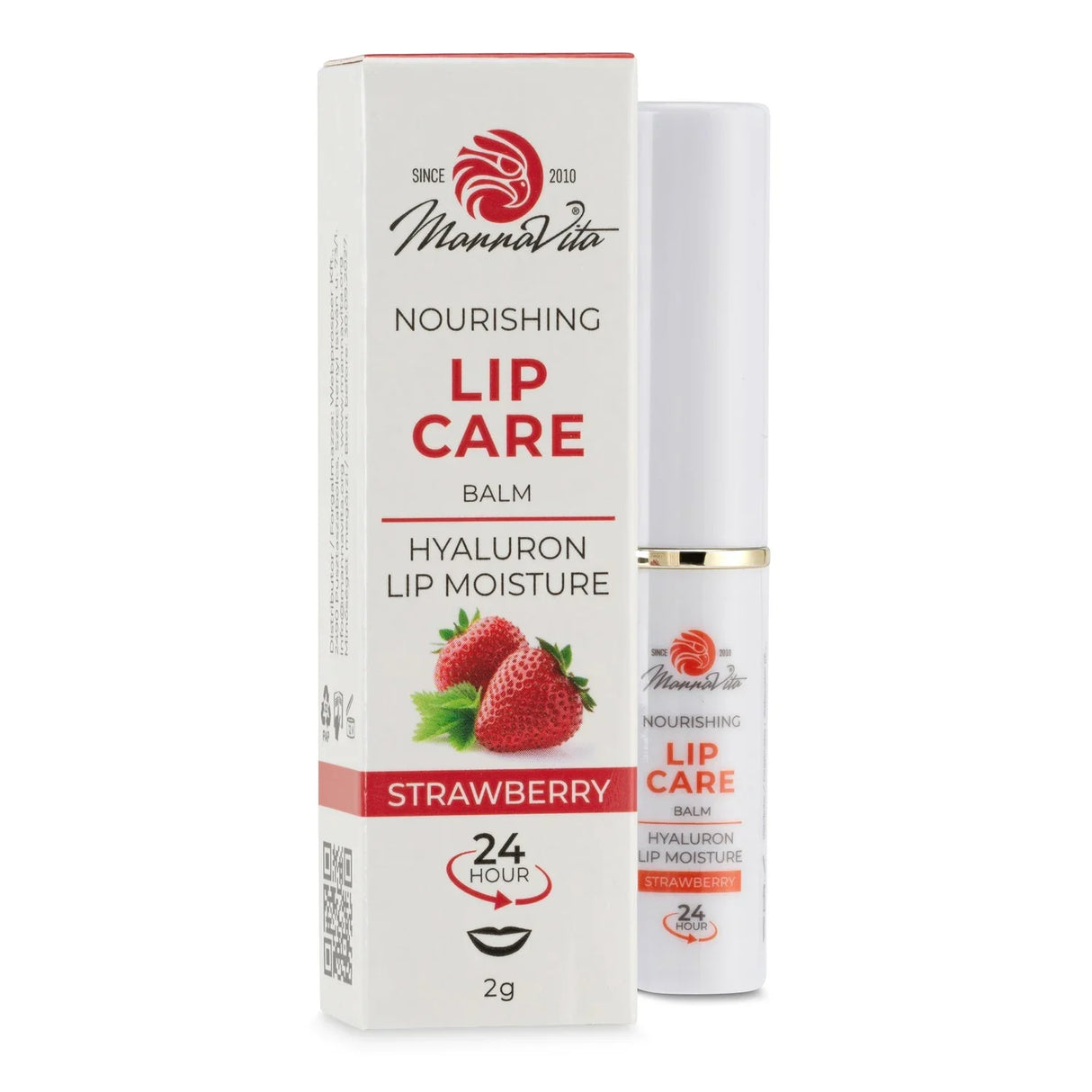 Mannavita Lip Balm with Hyaluronic acid • Deep-nourishing • STRAWBERRY - Mannavita
