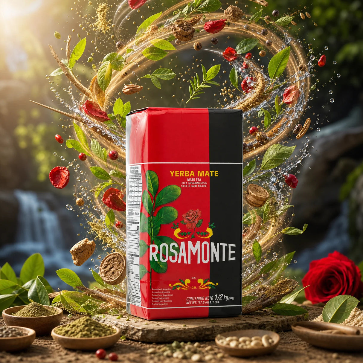 Rosamonte yerba mate tea • Elaborada con palo • 500 g