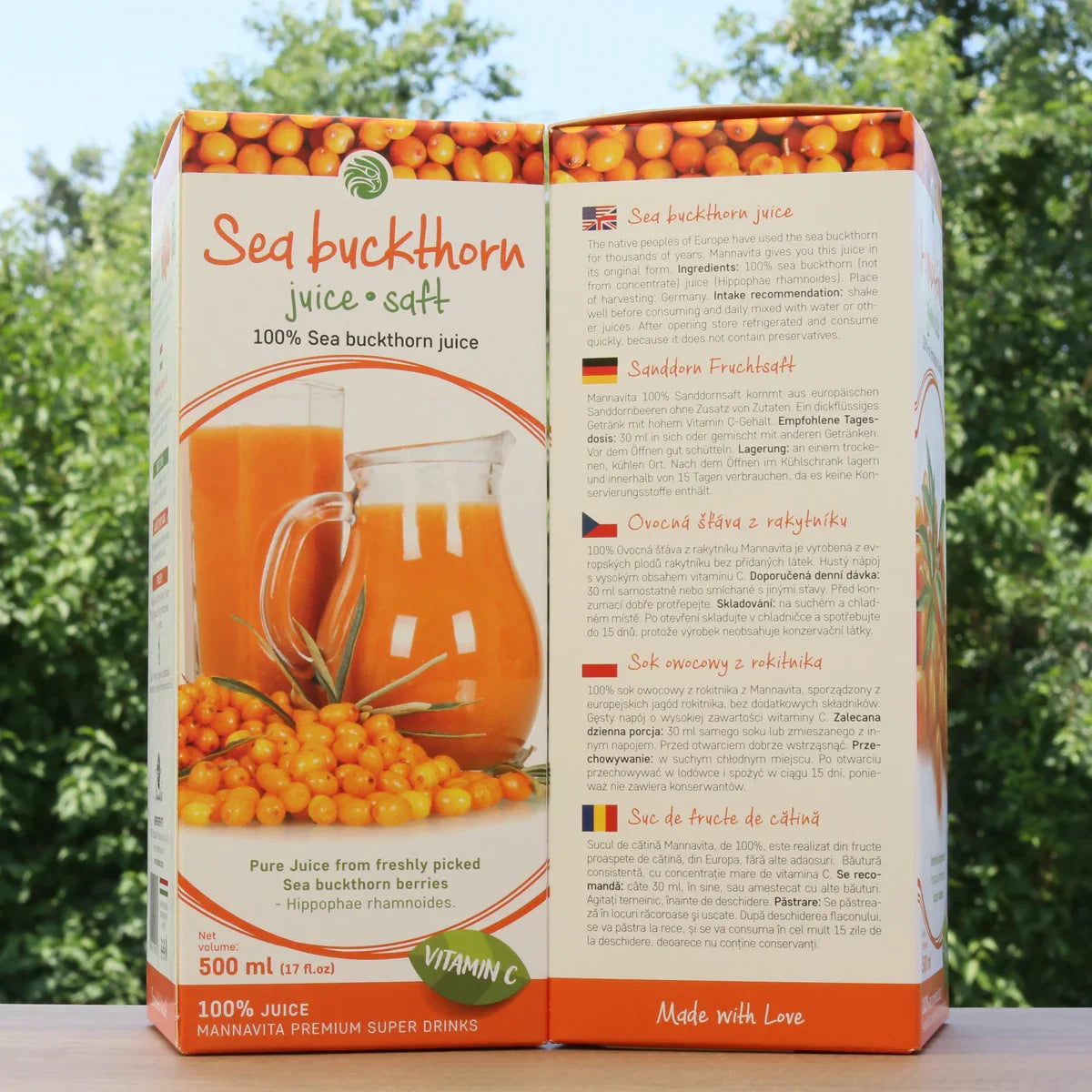 Mannavita Sea buckthorn 100% pure pressed juice • 500 ml - Mannavita
