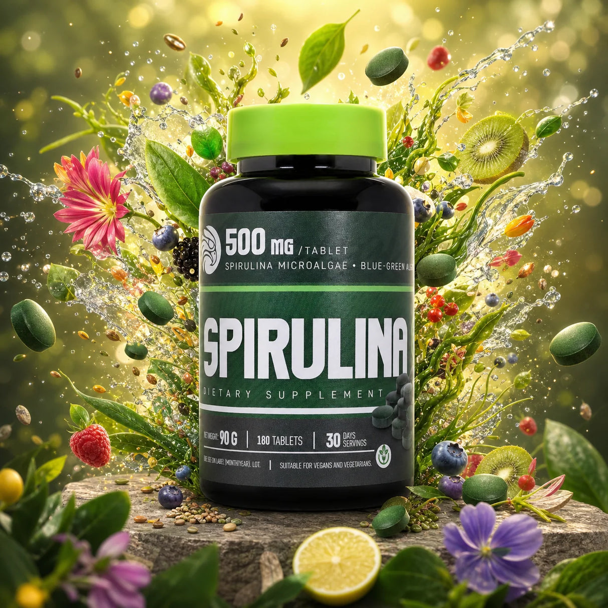 Mannavita Spirulina 500 mg tablets • 180 pcs.