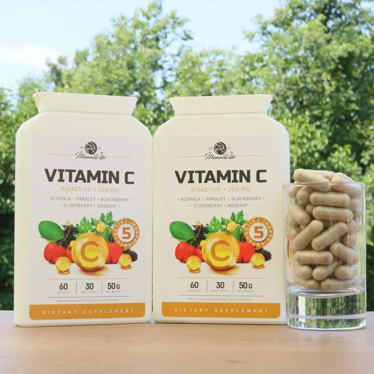 Mannavita Vitamin C complex • 250 mg bioactive • 60 capsules - Mannavita