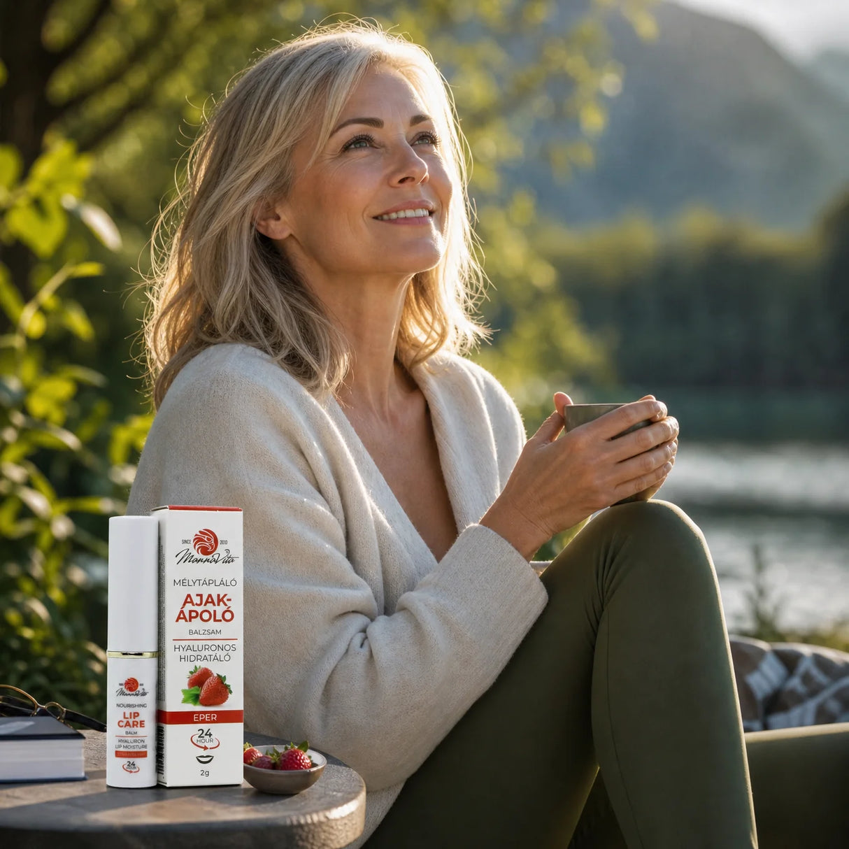 Mannavita Lip Balm with Hyaluronic acid • Deep-nourishing • STRAWBERRY