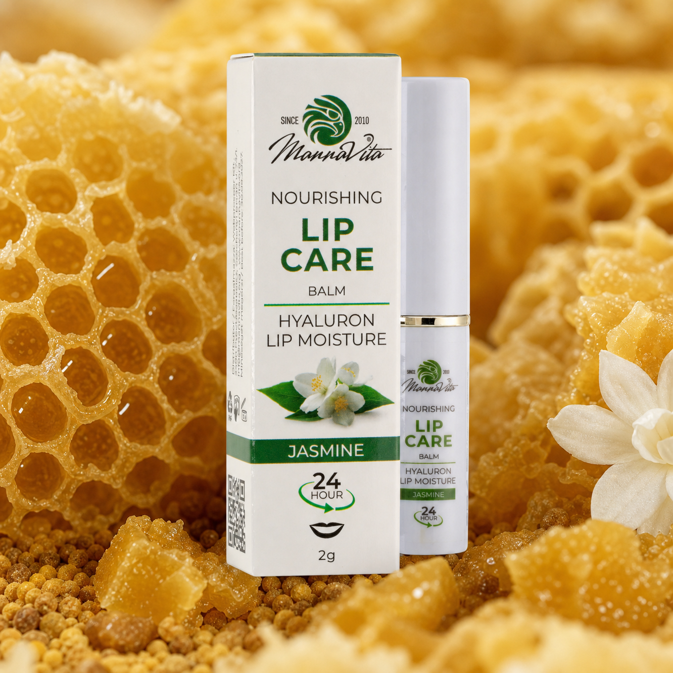 Mannavita Lip Balm with Hyaluronic Acid • Deep-nourishing • JASMINE