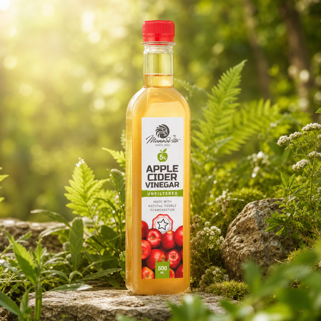 Mannavita unfiltered Apple Cider Vinegar with double Fermentation • 500 ml