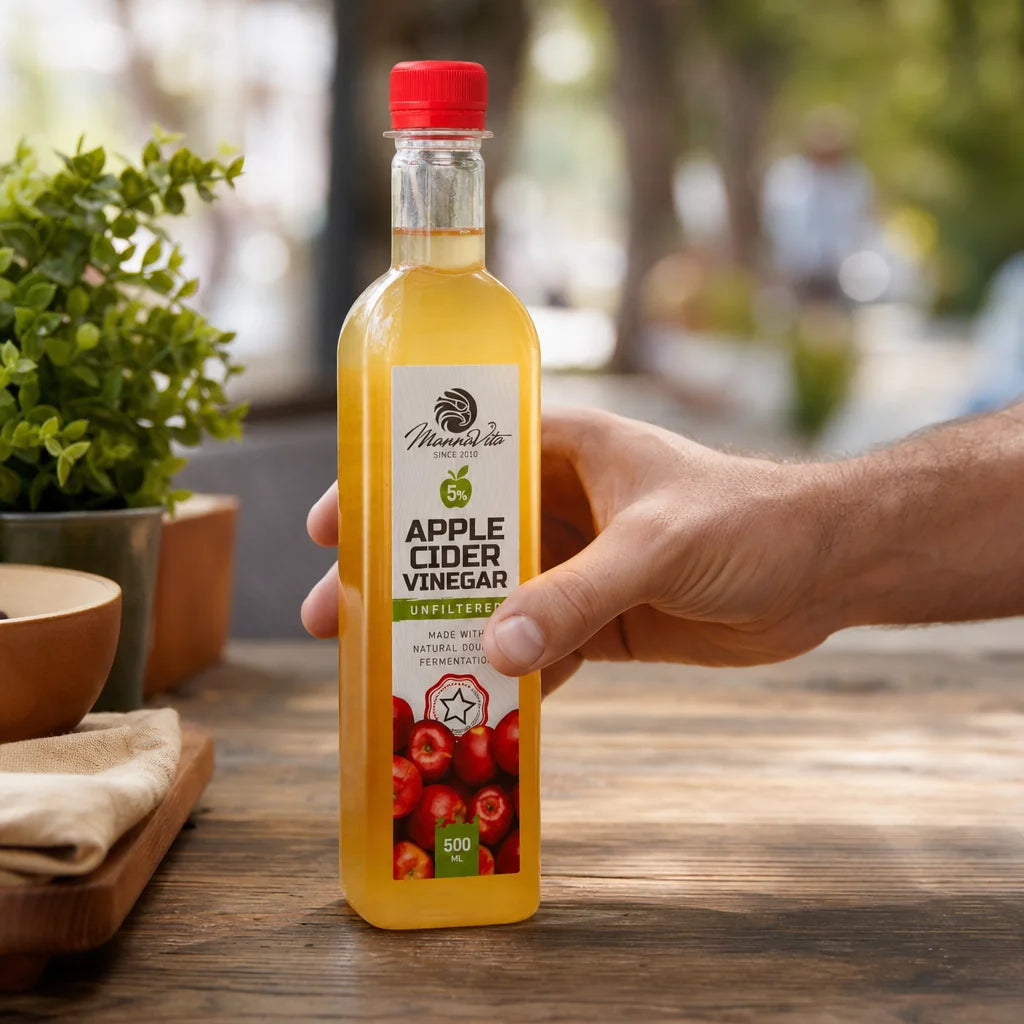 Mannavita unfiltered Apple Cider Vinegar with double Fermentation • 500 ml
