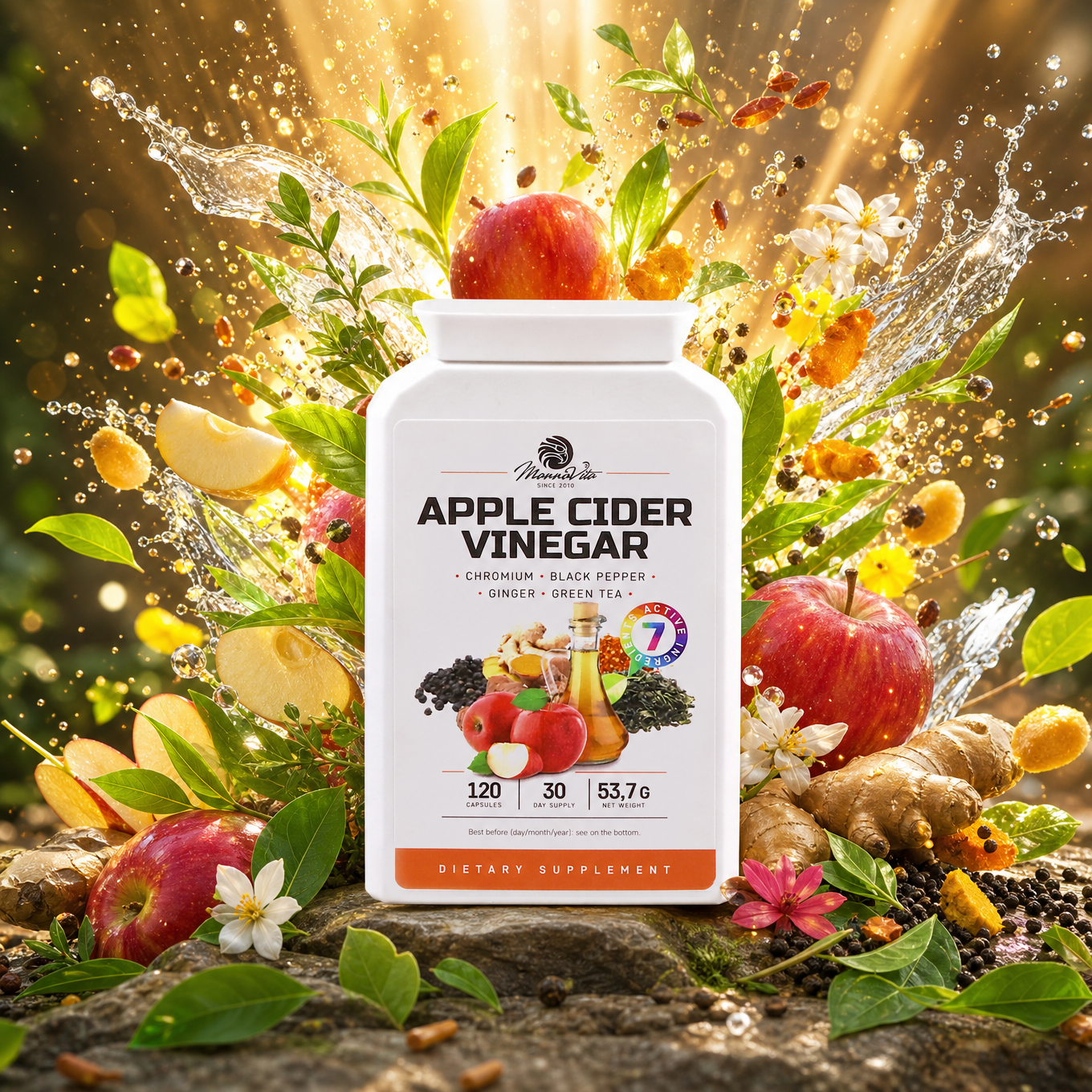 Mannavita Apple Cider Vinegar complex with Chromium • 120 capsules