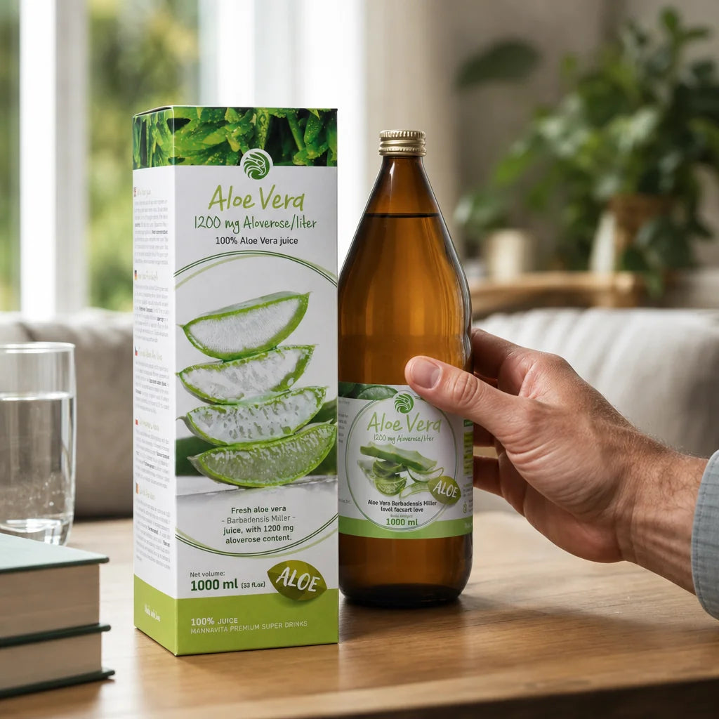 Mannavita Aloe vera 100% pure pressed juice • 1000 ml