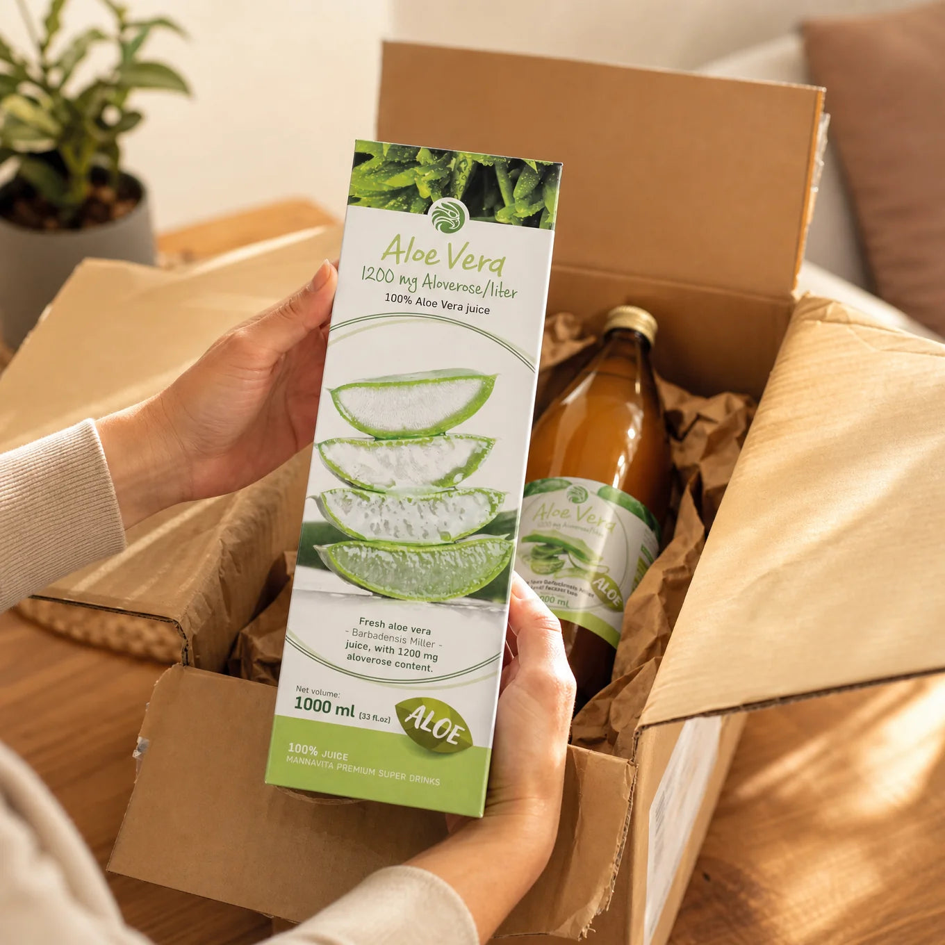 Mannavita Aloe vera 100% pure pressed juice • 1000 ml