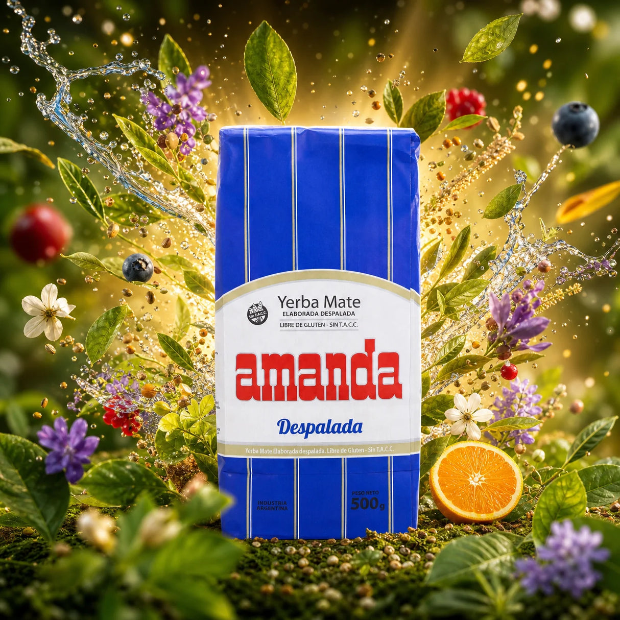 Amanda yerba mate tea • Without stems - Sin palo • 500 g