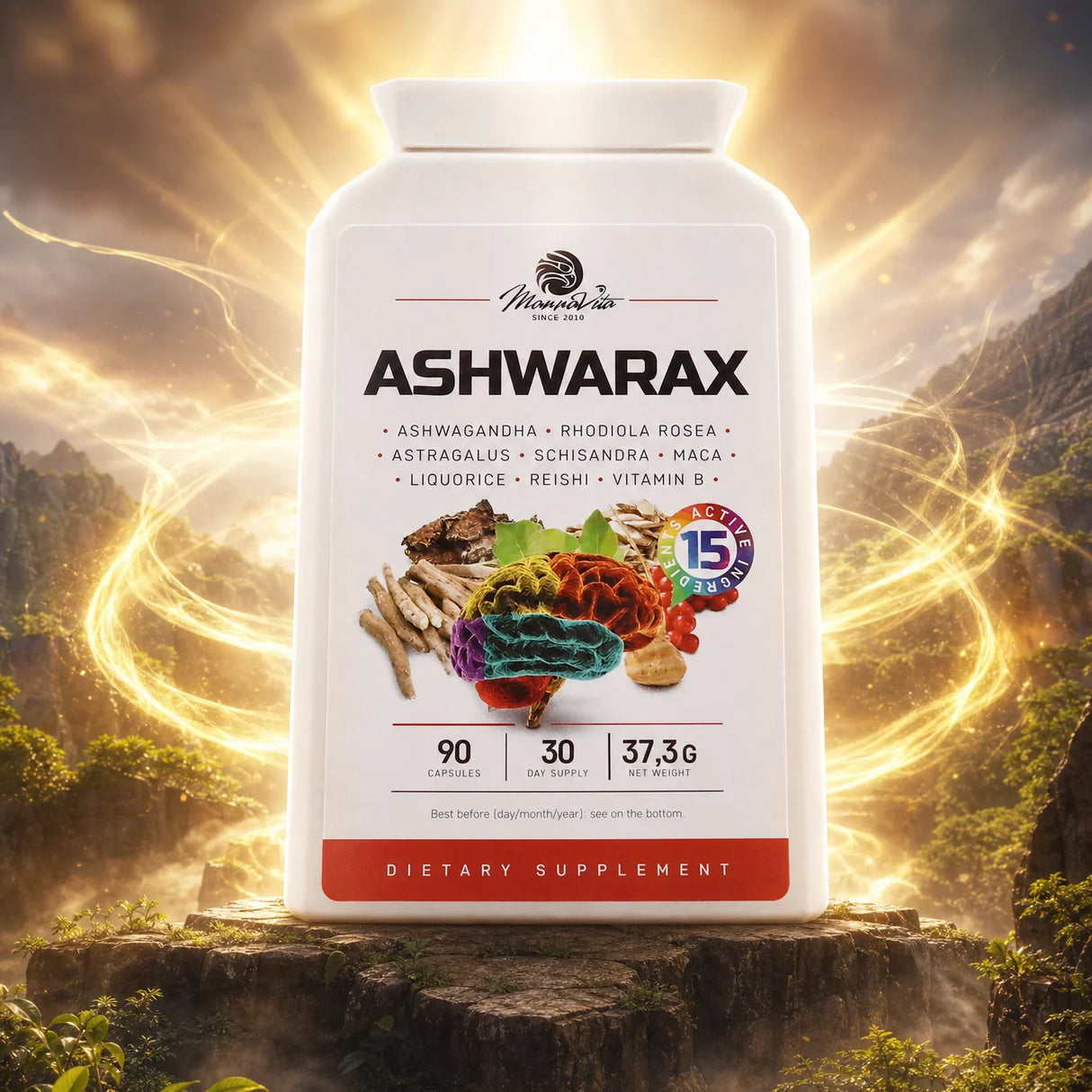 Ashwarax for anxiety, panic & insomnia relief • 90 capsules
