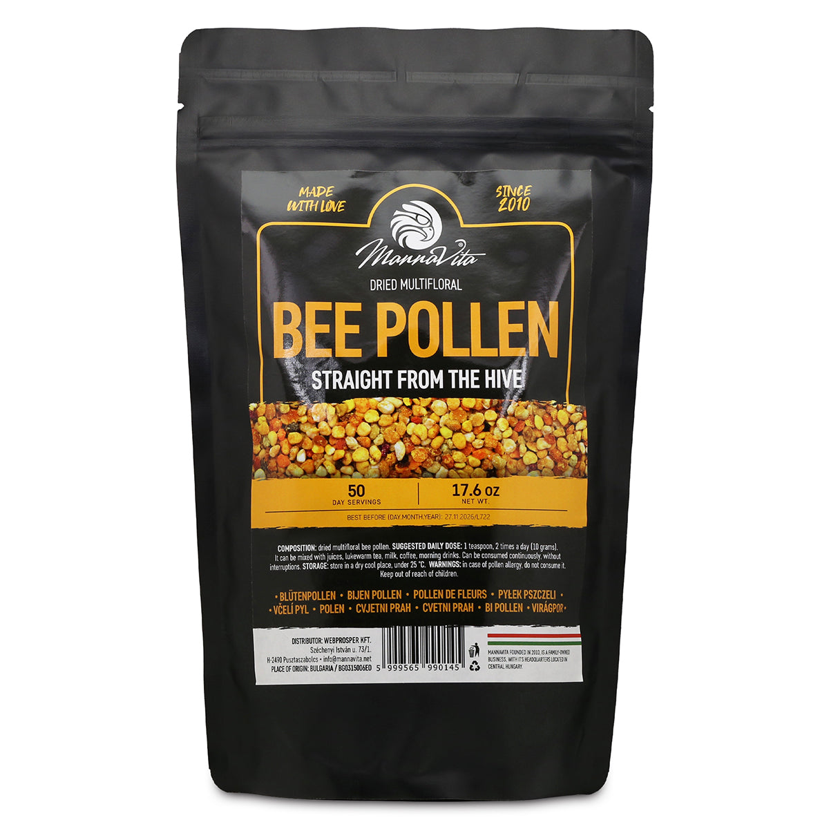 Mannavita dried Multifloral Bee pollen • 500 g