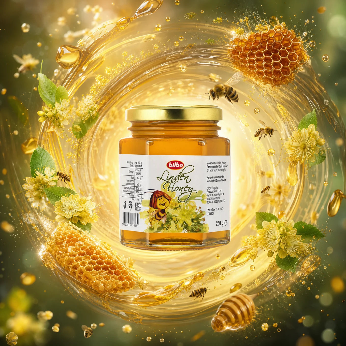 Bilbo raw Cocoa honey • 250 g