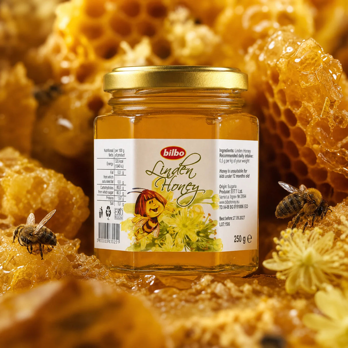 Bilbo raw Cocoa honey • 250 g