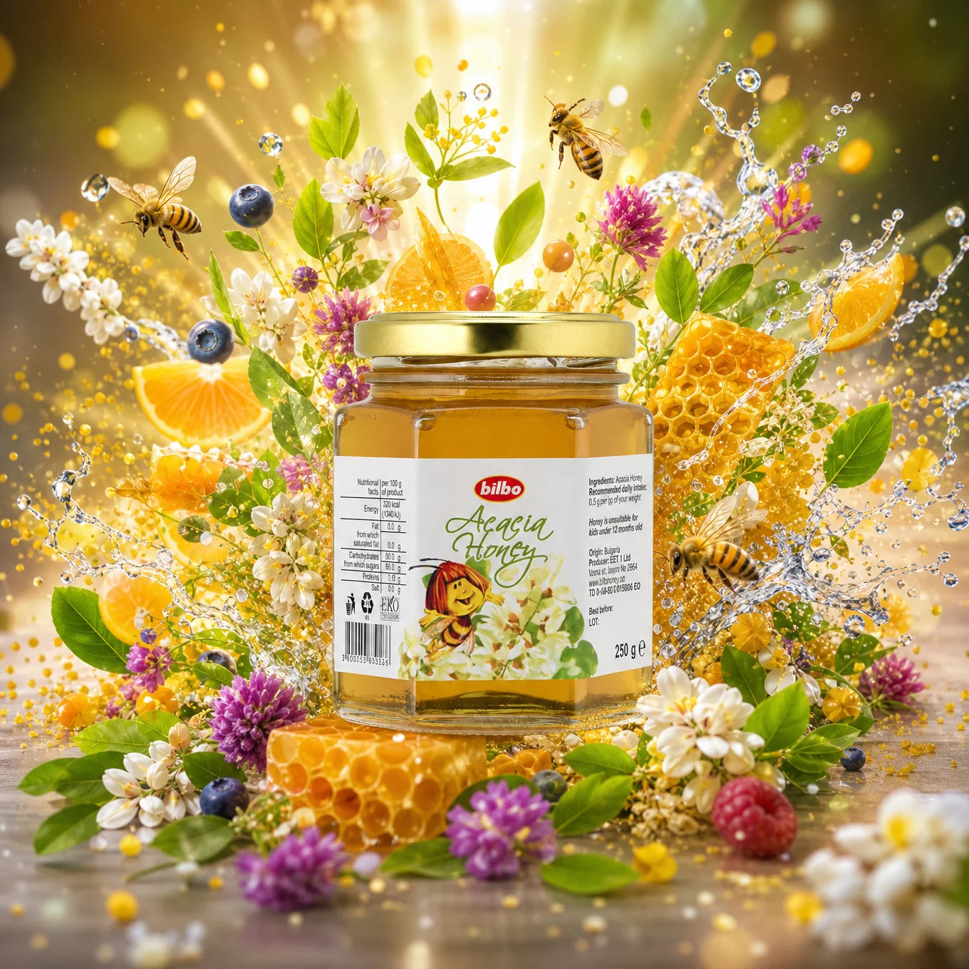 Bilbo raw Rose honey • 230 g
