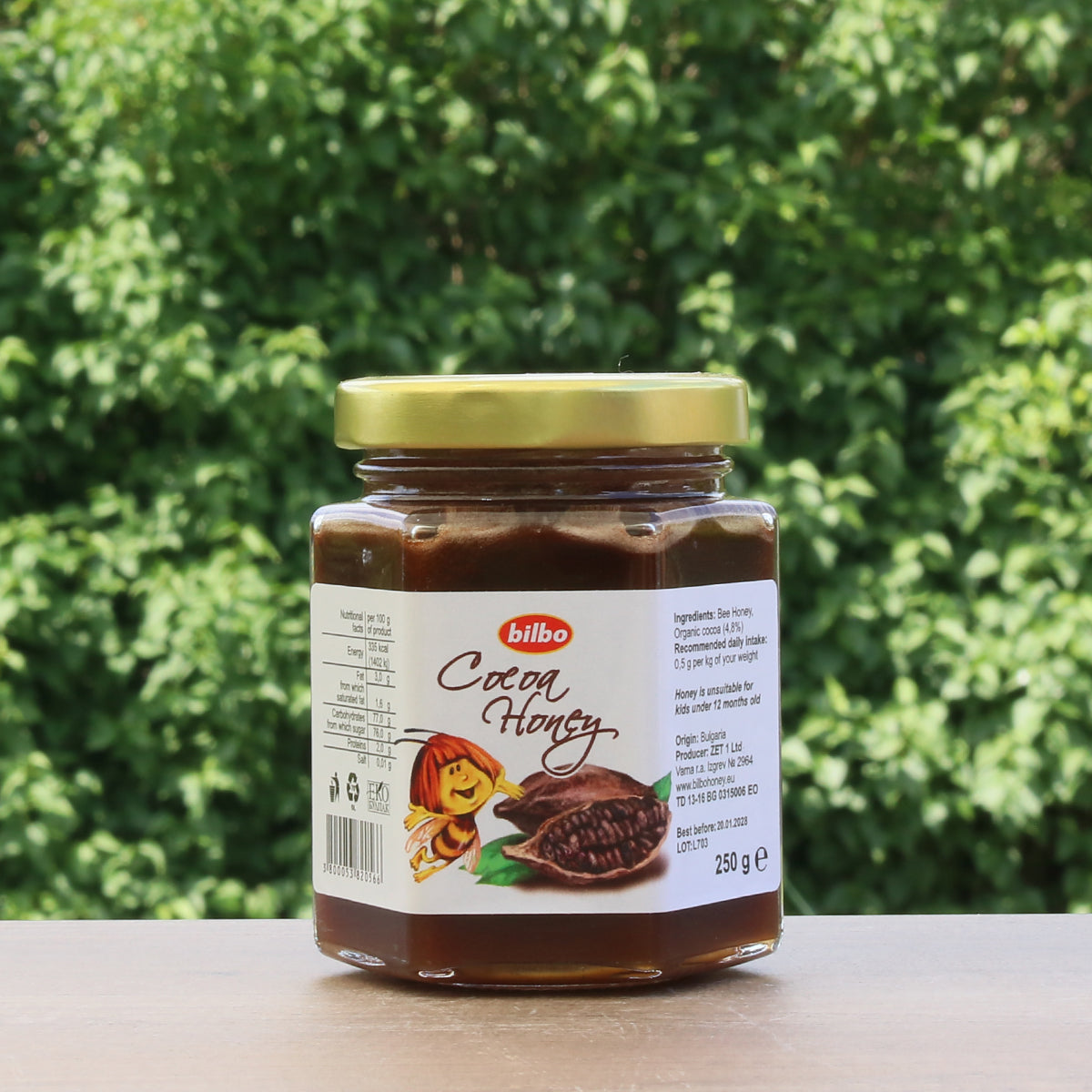 Bilbo raw Cocoa honey • 250 g