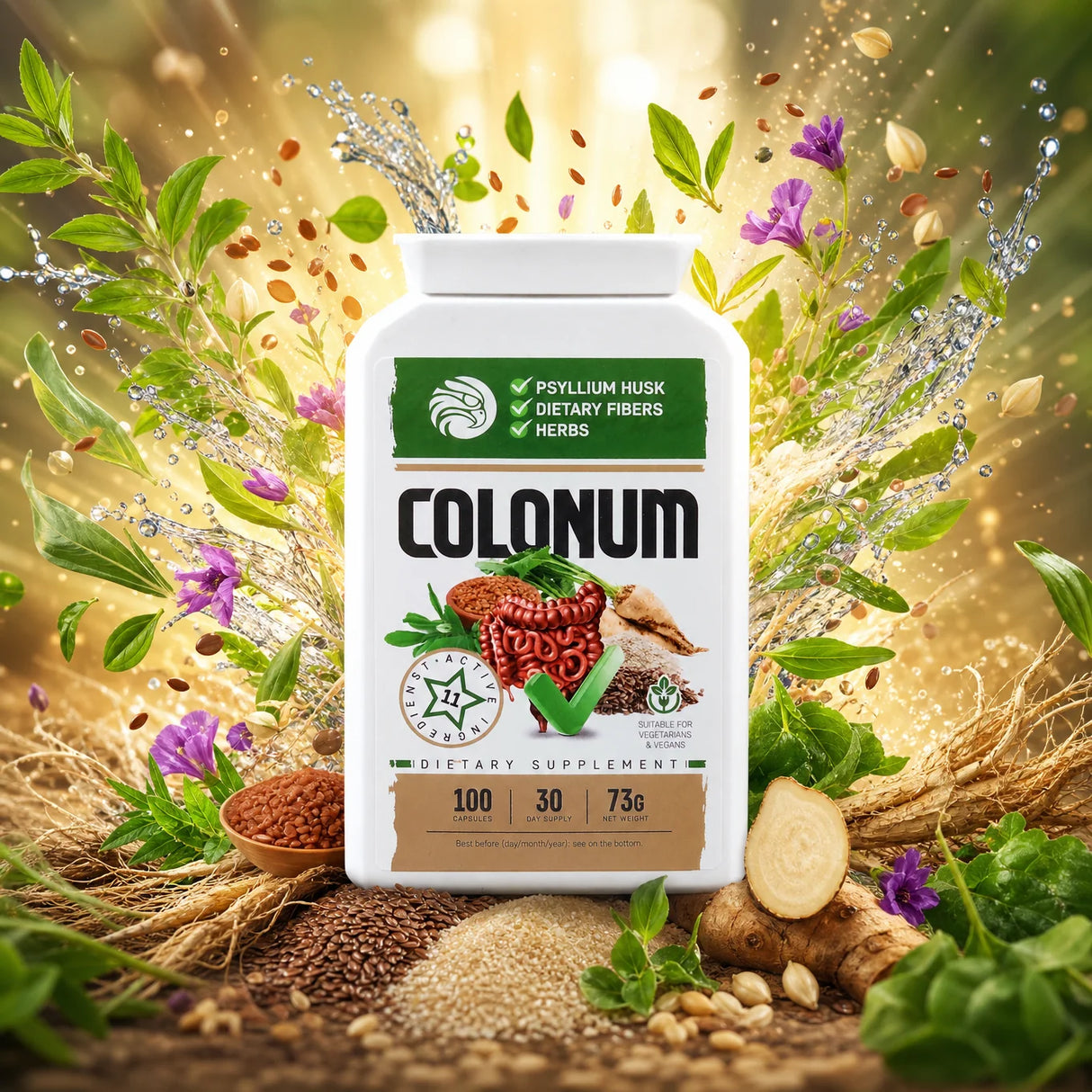 COLONUM colon cleansing & gut restore capsules • 100 capsules