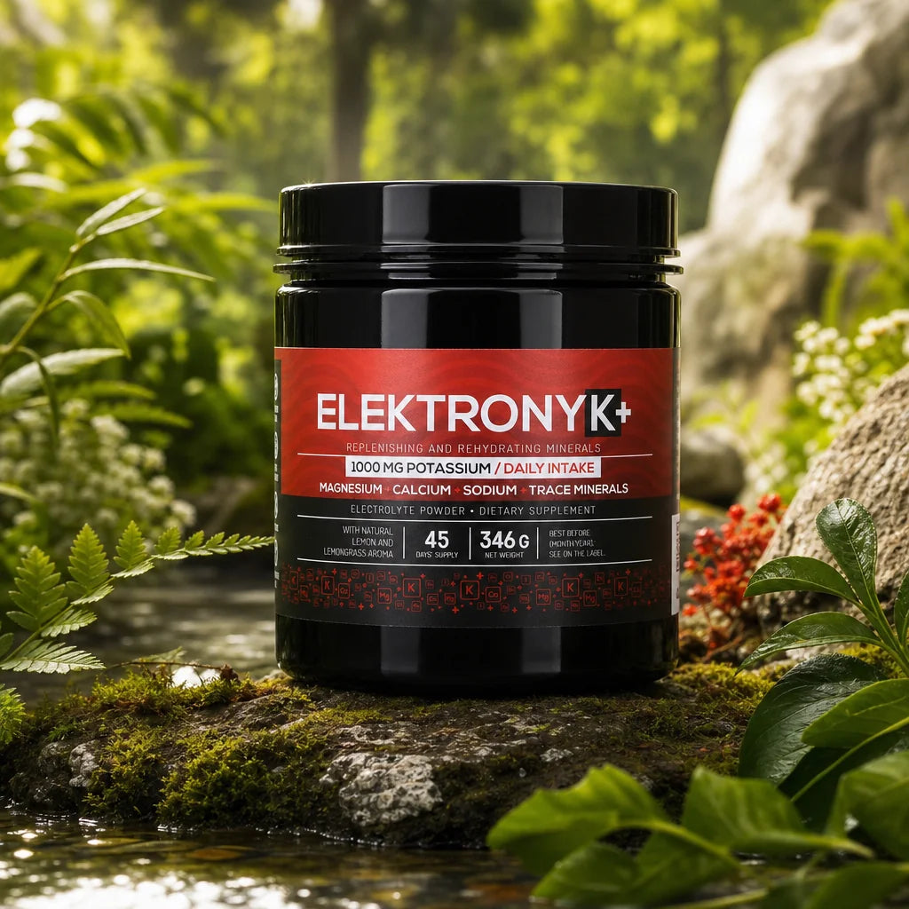 ElektronyK+ electrolyte powder • 1000 mg potassium with Glycine • SWEET, 402g