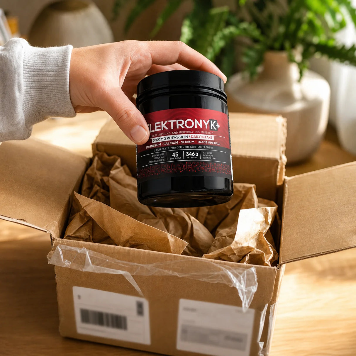 ElektronyK+ electrolyte powder • 1000 mg potassium with Glycine • SWEET, 402g