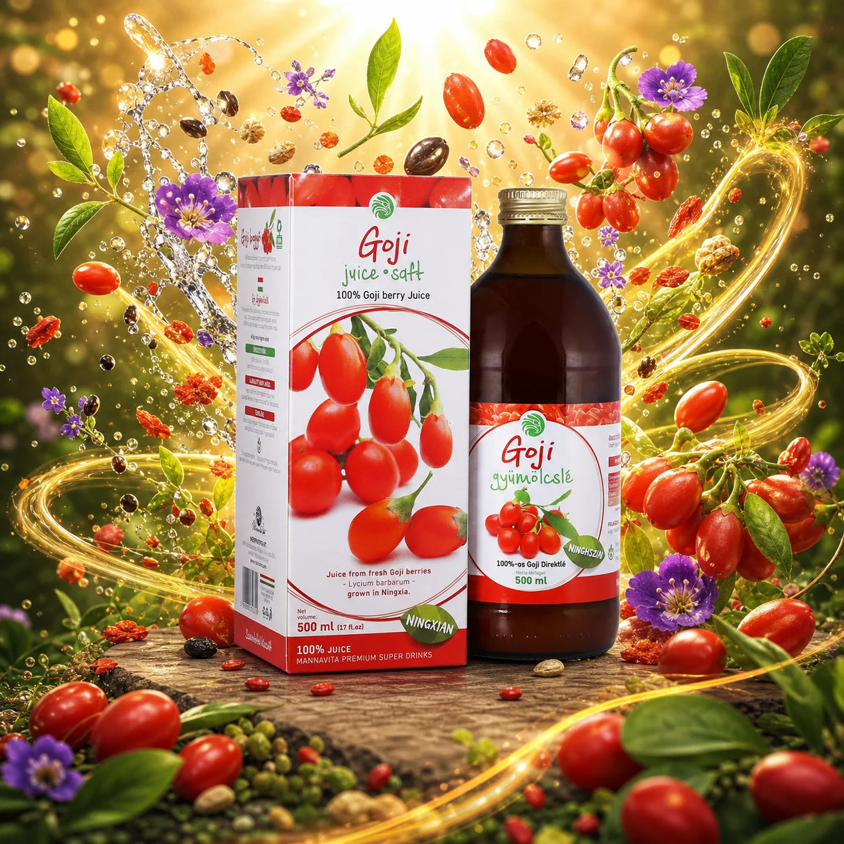 Mannavita Goji berry 100% pure pressed juice • 500 ml