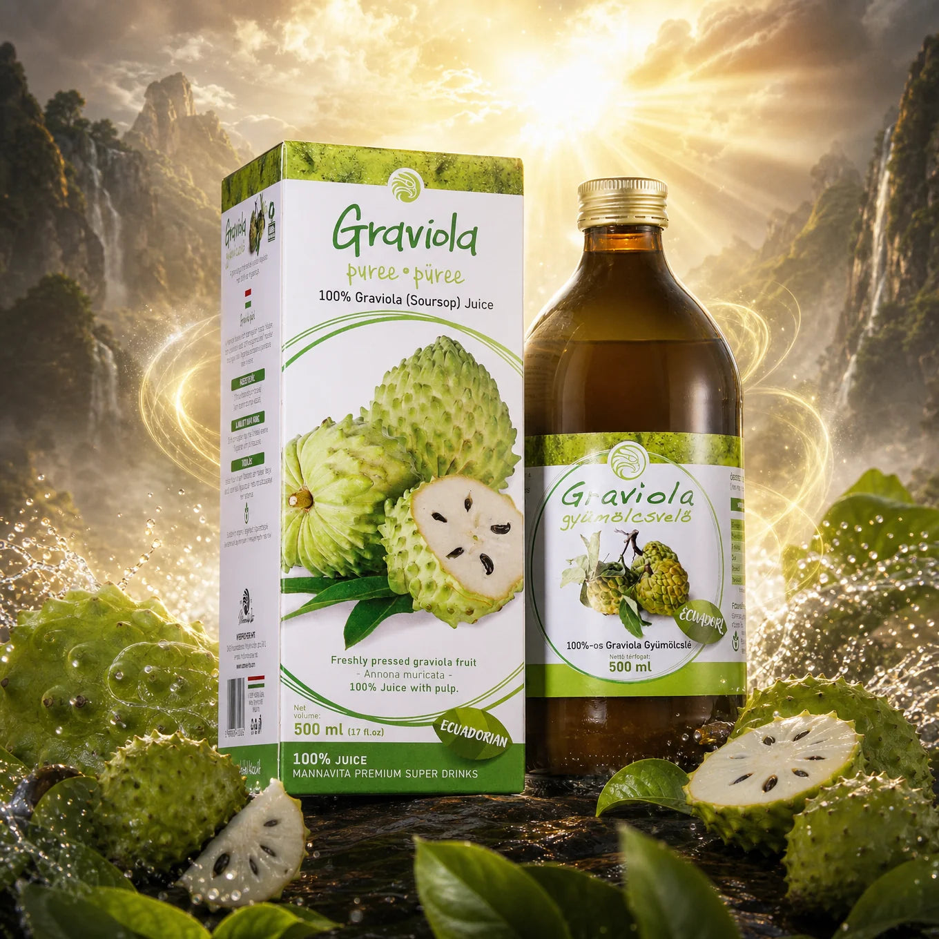 Mannavita Graviola 100% pure pressed purée • 500 ml