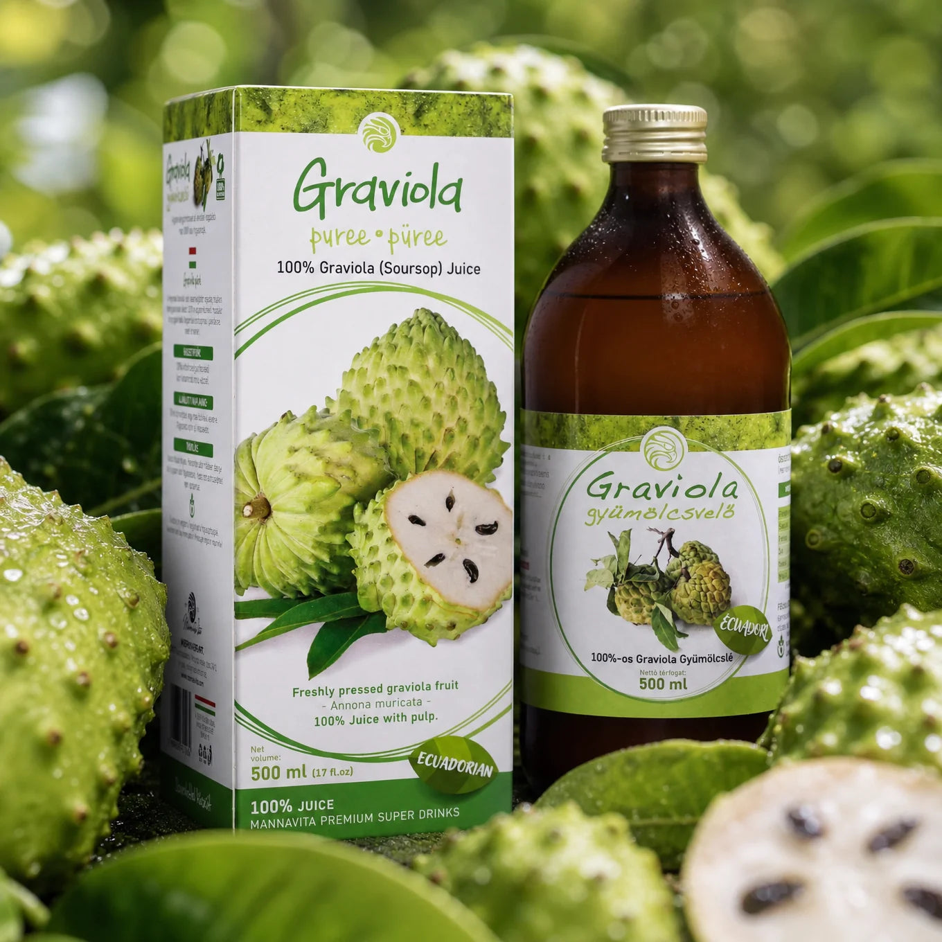 Mannavita Graviola 100% pure pressed purée • 500 ml