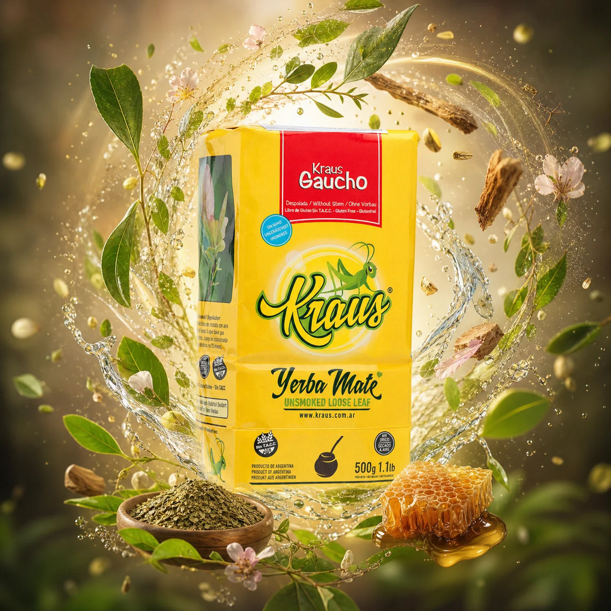 Kraus yerba mate • Gaucho, Sin palo - Without stems • 500 g