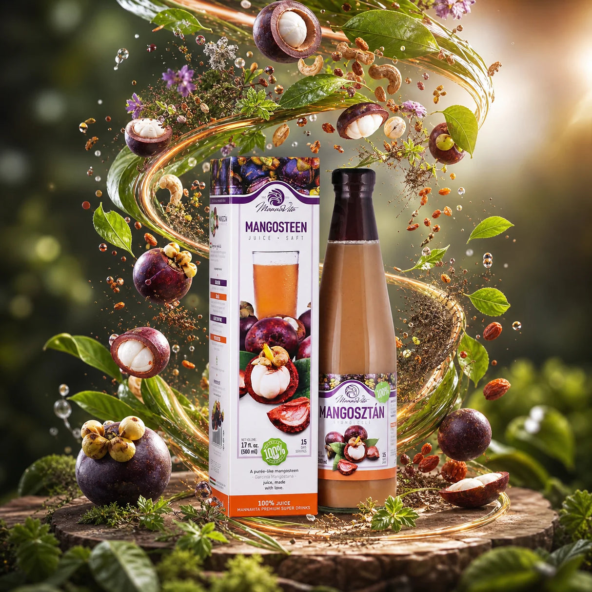 Mannavita Mangosteen 100% pure pressed purée • 500 ml