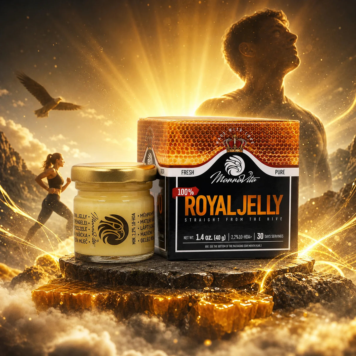 Mannavita fresh pure royal jelly • 2.2% 10-HDA • 40g