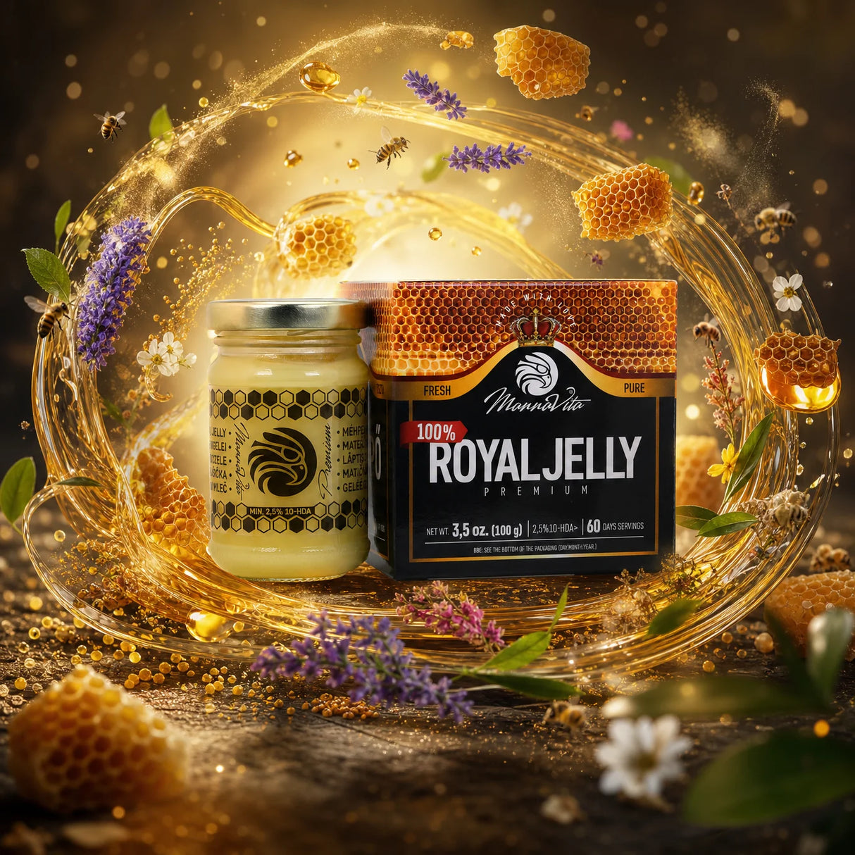 Mannavita Premium Royal jelly • 2.5% 10-HDA • 100g