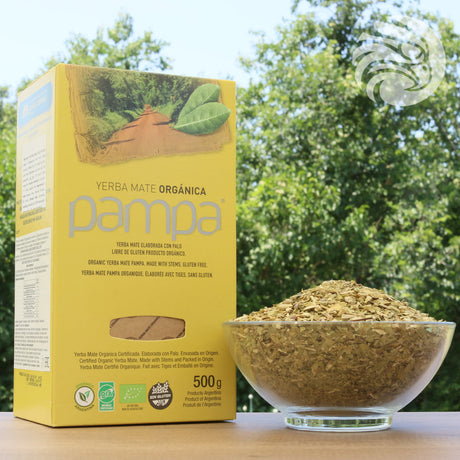 Pampa Organic yerba mate tea • Elaborada con palo • 500 g