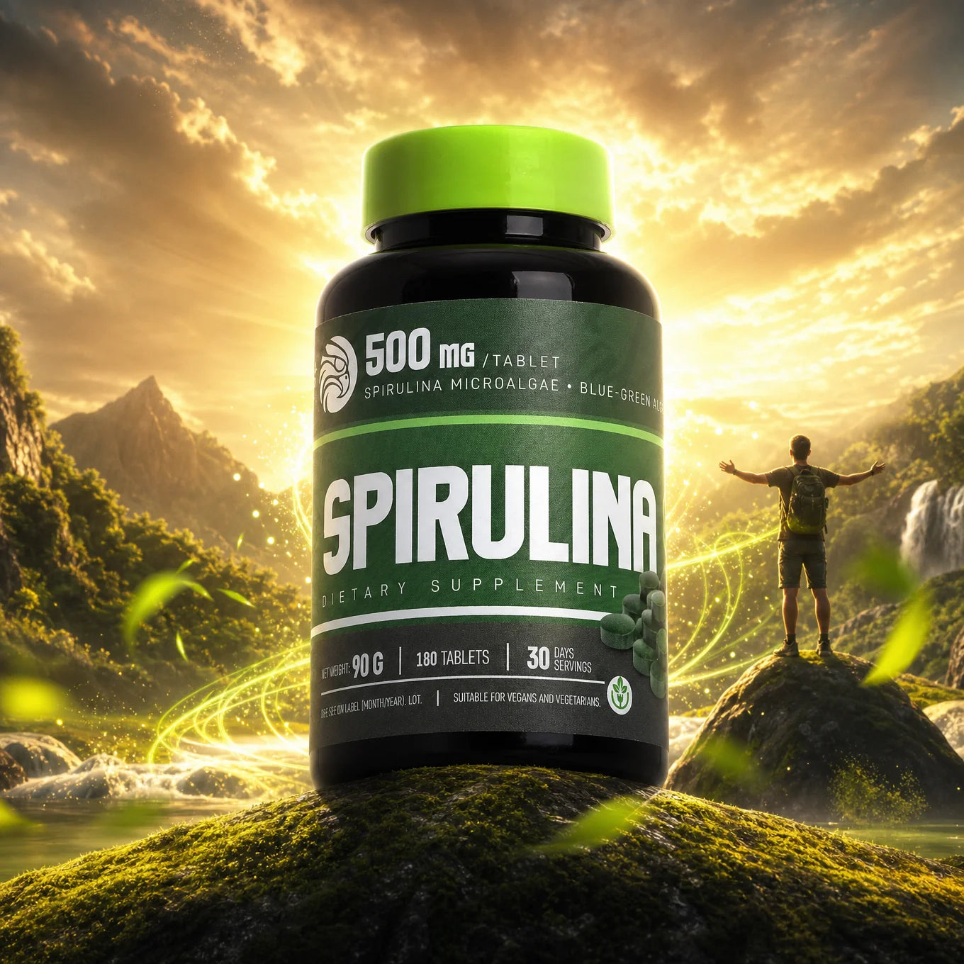 Mannavita Spirulina 500 mg tablets • 180 pcs.