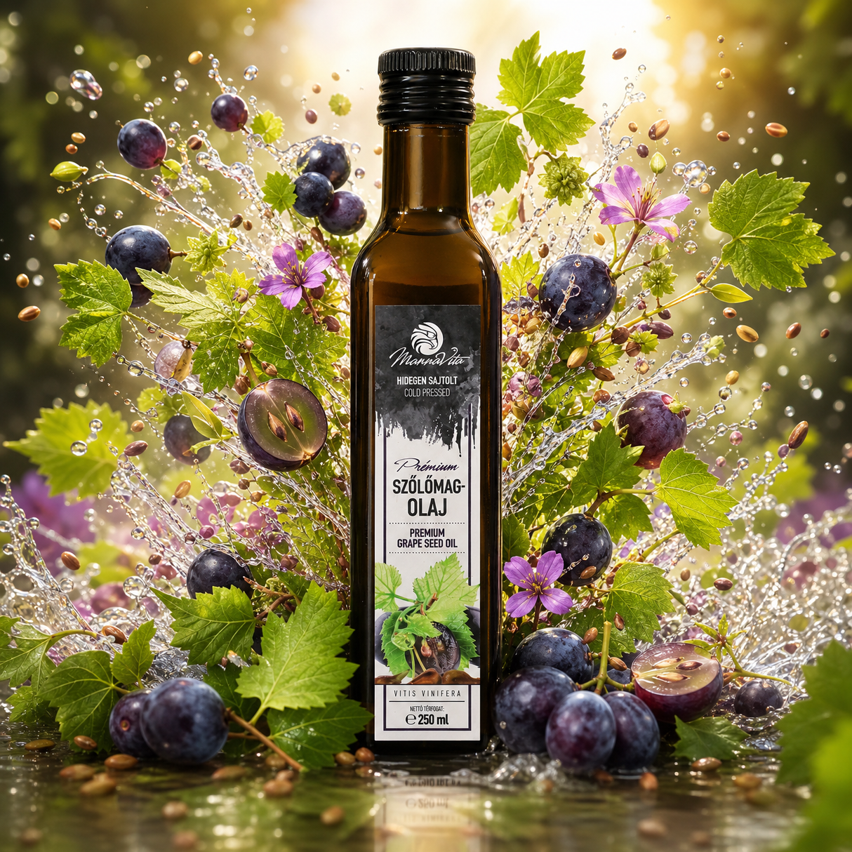 Mannavita Hungarian cold-pressed Grapeseed oil • 250 ml