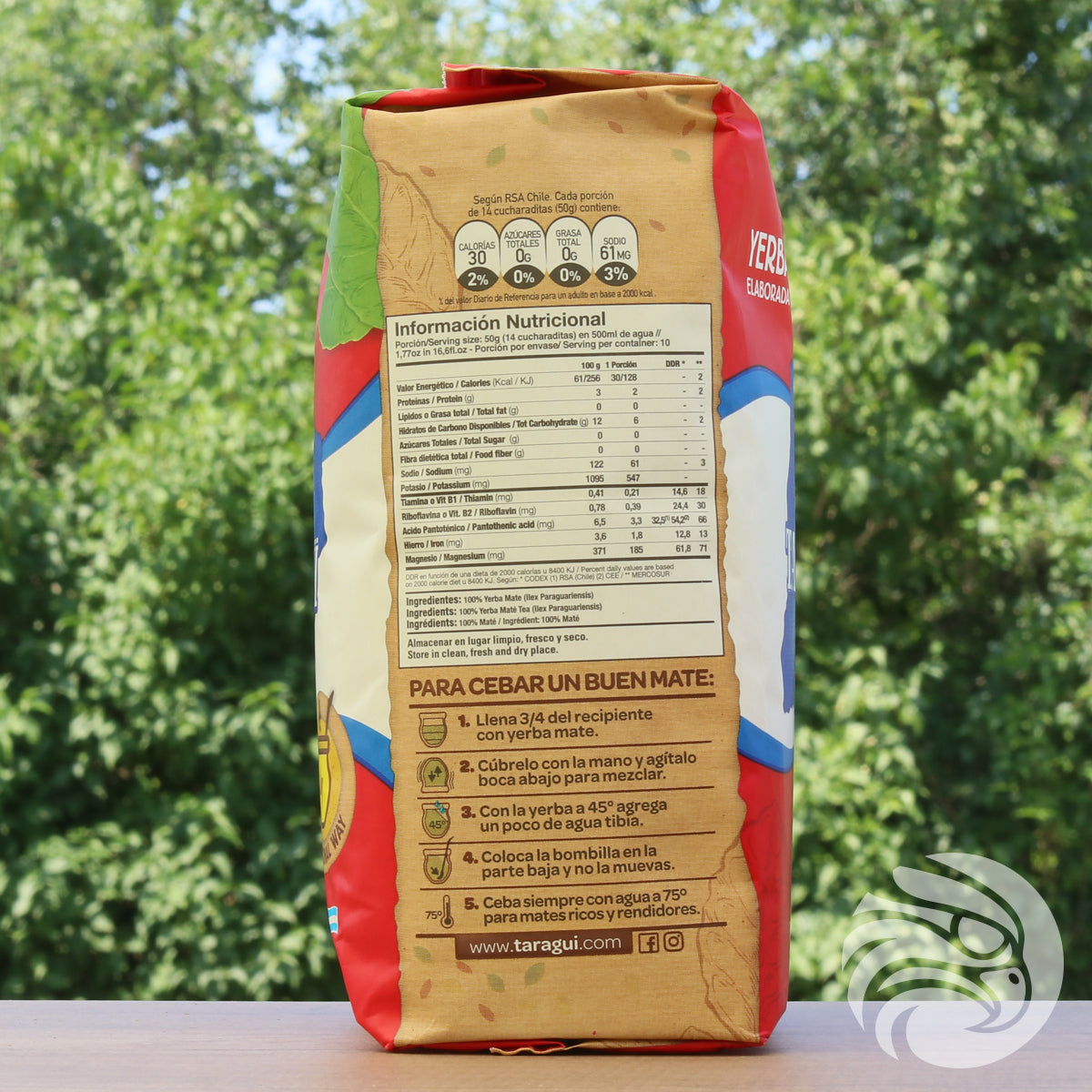 Taragüi yerba mate tea • Elaborada con palo • 500 g