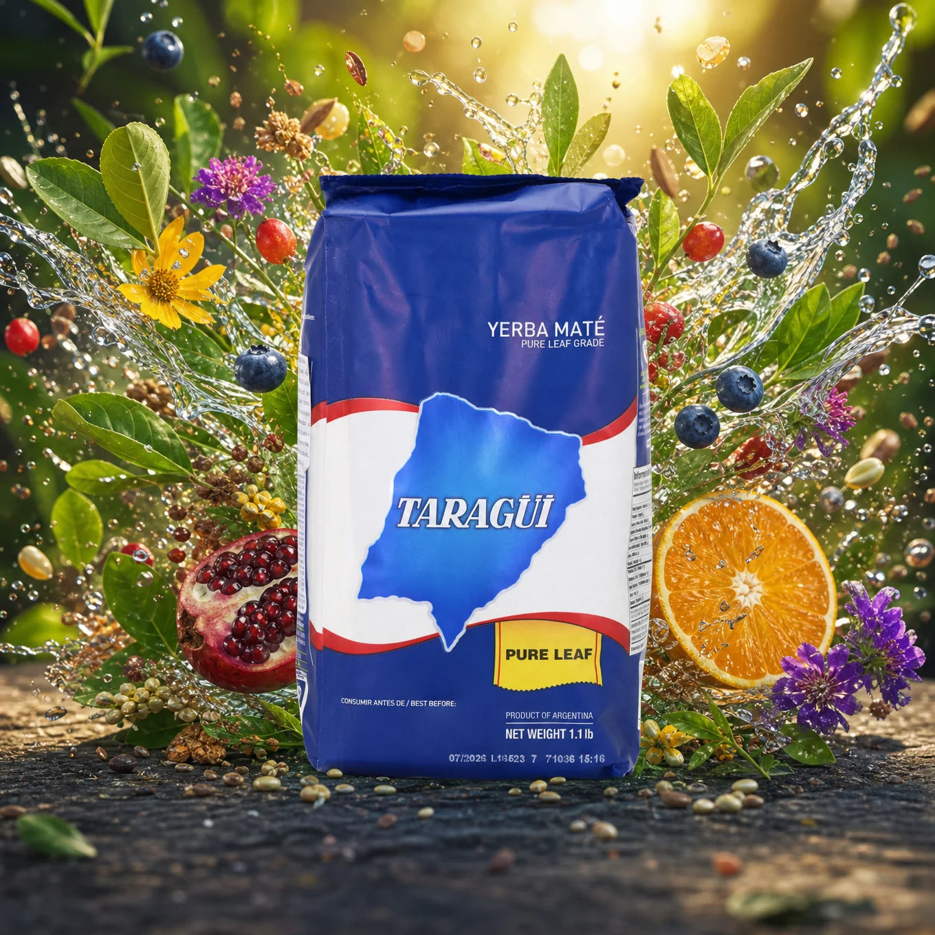 Taragüi yerba mate tea • Pure leaf - Sin palo • 500 g