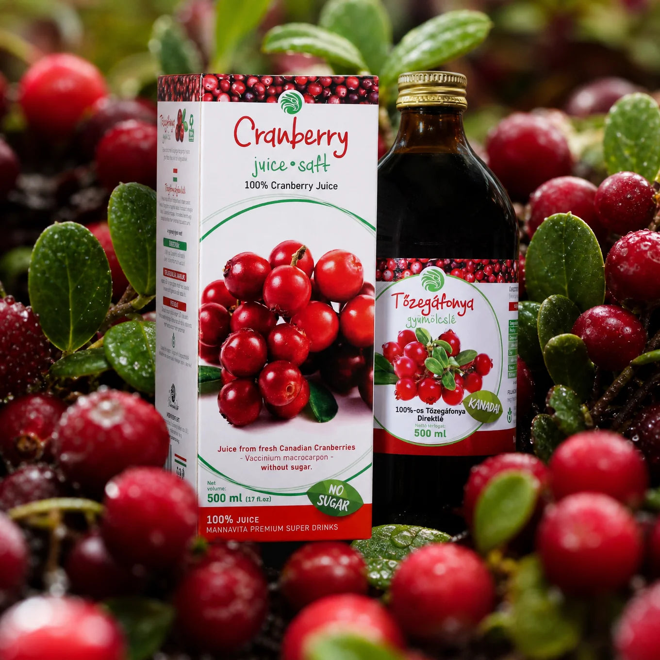 Mannavita Cranberry 100% pure pressed juice • 500 ml