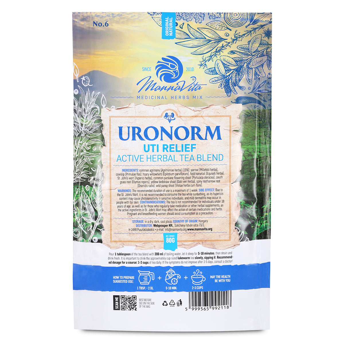 URONORM UTI relief active herbal tea blend • 80g
