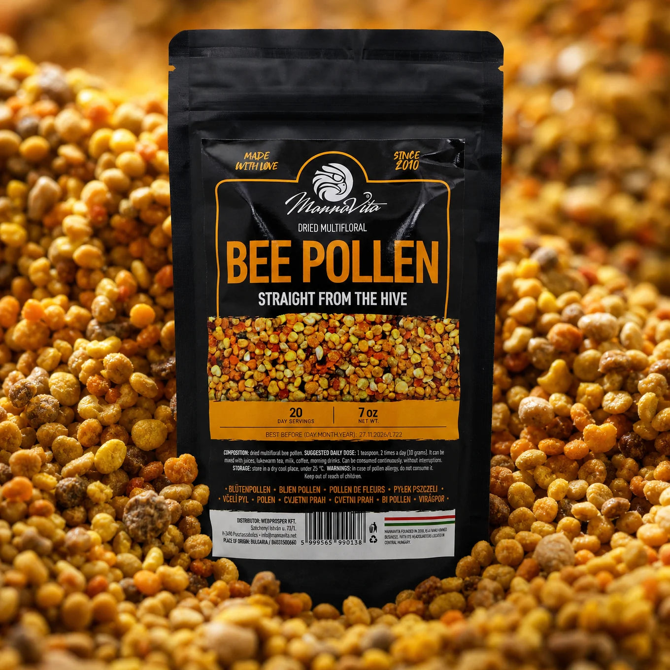 Mannavita dried Multifloral Bee pollen • 200 g